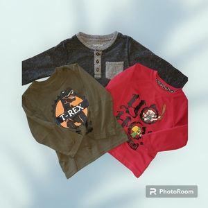 3 Pc. Lot of Boys Long-Sleeve Ts, Size 2T, includes Captain Jake! EUC